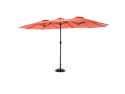 ZIWEI STORE Sombrilla rectangular reversible grande de 4,5 metros con manivela (base no incluida) (naranja)