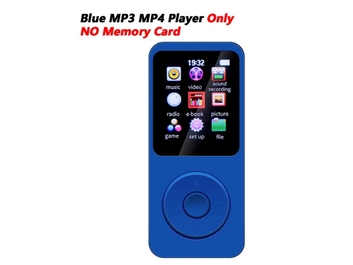 MP3 YIZHOOD (8G)Pantalla LCD de músico sin pérdidas Bluetooth compatible con tarjeta TF Azul