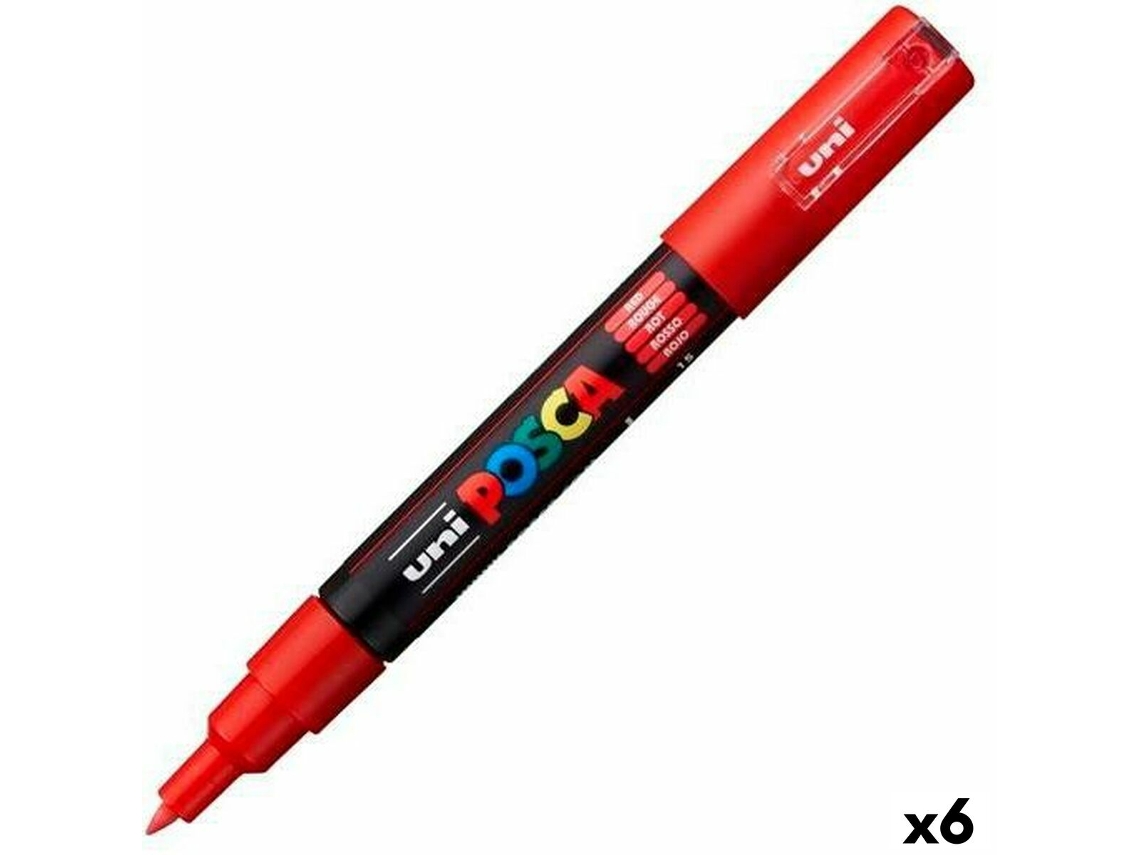 Rotuladoras POSCA Pc-1M Rojo 6 Unidades