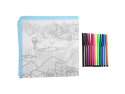 Mali tapete de Desenho para Crianças com 12 Canetas de Cor Educativo 50x50cm Acima de 3 Anos