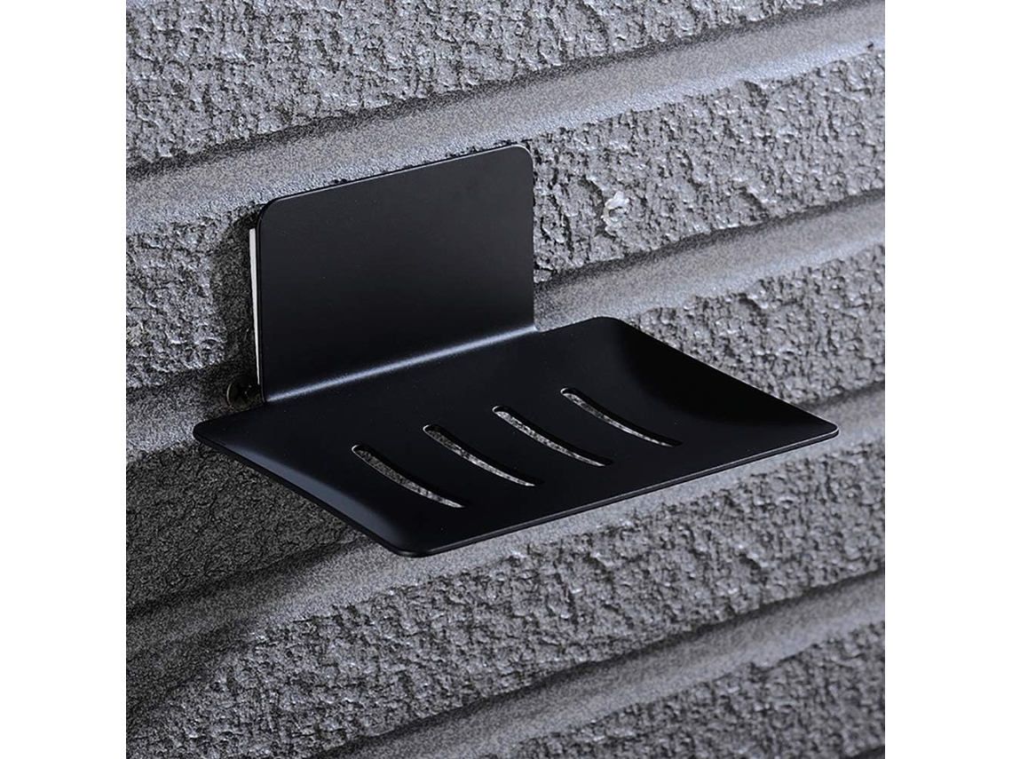 Porta Jabón De Acero Inoxidable Sus304 Autoadhesivo 3m Negro Moderno Para Baño