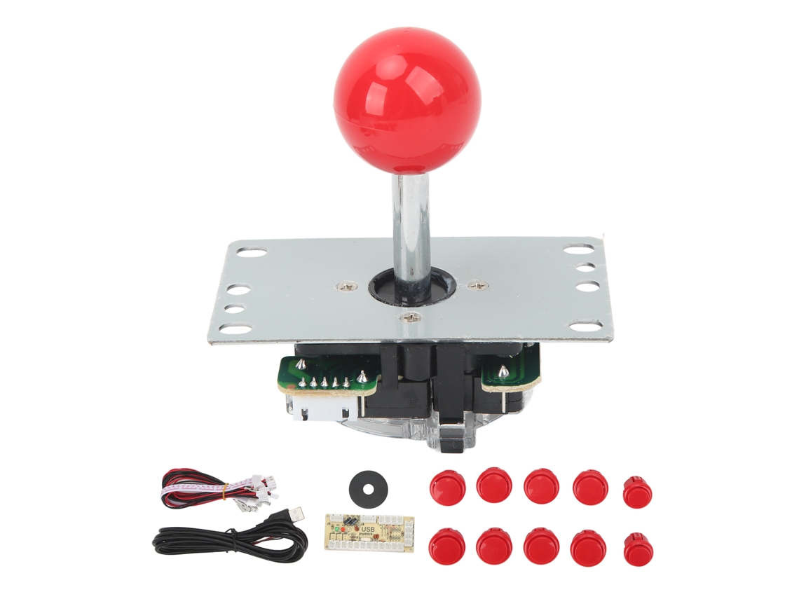 2026-palanca De Juego Arcade Diy Usb Con Chip De Control Para Juegos De Computadora Rocker Joystick Rojo