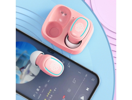 Auriculares Bluetooth True Wireless Toques Macaron Color Mini Rosa Invisible