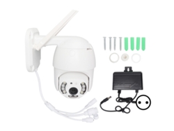 Cámara De Seguridad Inalámbrica Para Exteriores De 3 Mp, Ip66, Rotación De 360 Grados, Doble Luz Y Monitor Remoto.