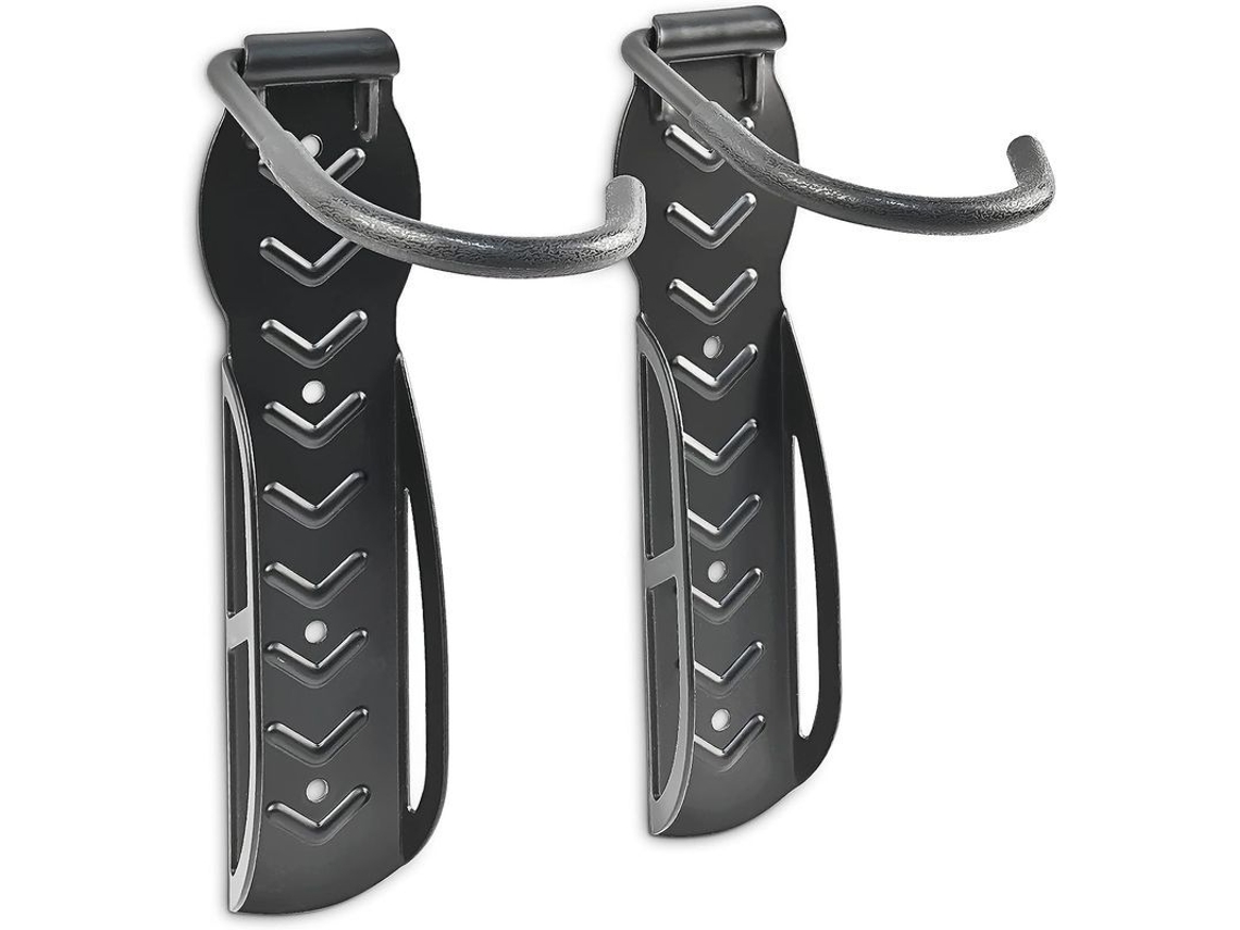 Soporte De Pared Para Bicicleta 2 Piezas Acero Negro 50mm 25kg Incluye Tornillos Y Puntillas