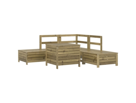 Conjunto 6 de sofás de jardín VIDAXL madera de pino impregnada
