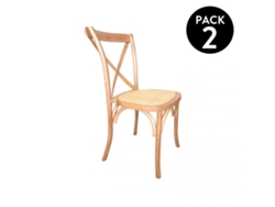 Pack 2 sillas de comedor Provenza Rattan - Claro 52 x 89 x 48 cm