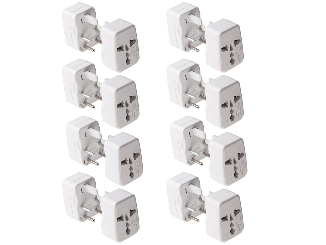 Yncm2026-4 Piezas Adaptador De Viaje Convertidor De Energía Contactos De Latón 100‑250vac Para Carga