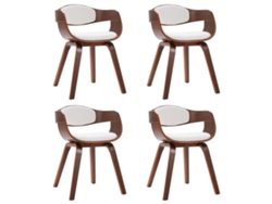 Maison Exclusive - Sillas De Comedor 4 Unidades Madera Curvada Y Cuero Sintético