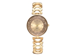 Reloj De Pulsera Informal Para Mujer Con Brazalete De Aleación, Cuarzo, Diamantes De Imitación, Dorado.
