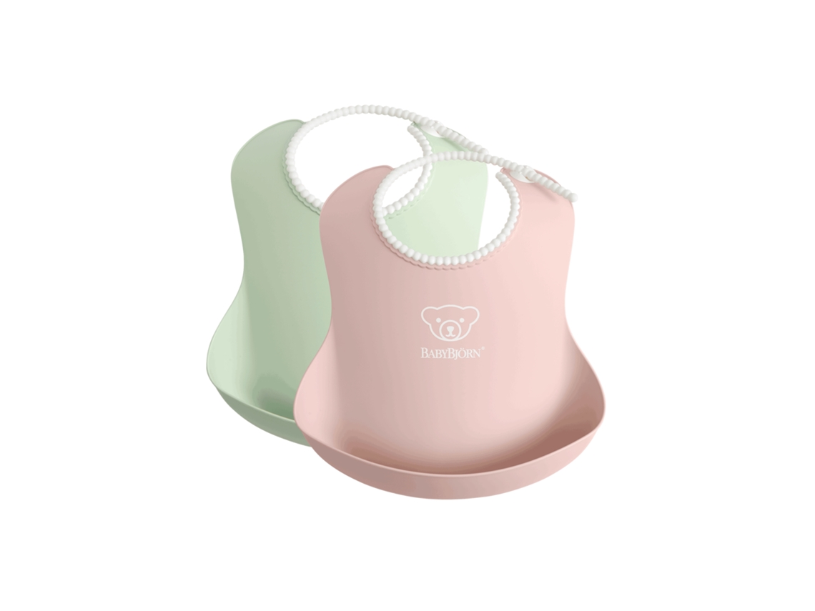 Pack Dúo de Baberos BABYBJÖRN Grandes Verde Pastel y Rosa Pastel