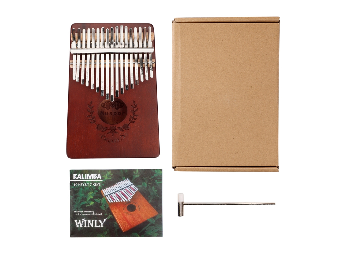 Piano de pulgar Kalimba Siurn de 17 teclas en color marrón caoba