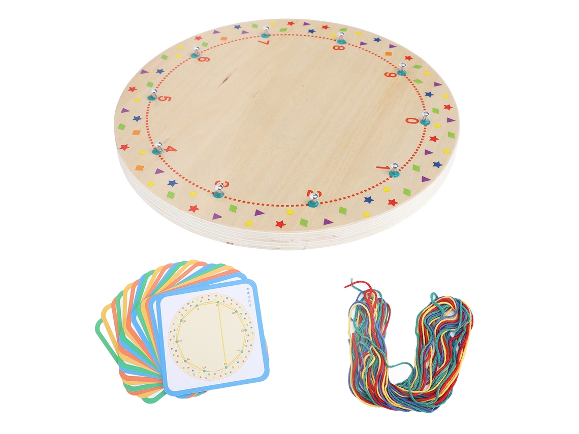 Tablero Geométrico De Madera Con Hilo Juguete De Enrollado Para Niños Educación Temprana Patrones De Formas Matemáticas