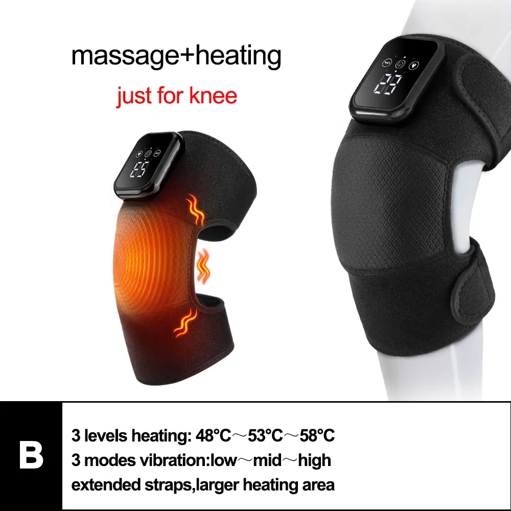 (b, 1 Pieza) Almohadilla De Masaje Vibratoria Calentada Eléctricamente Para Rodillas, Soporte Para Articulaciones, Relajante Muscular