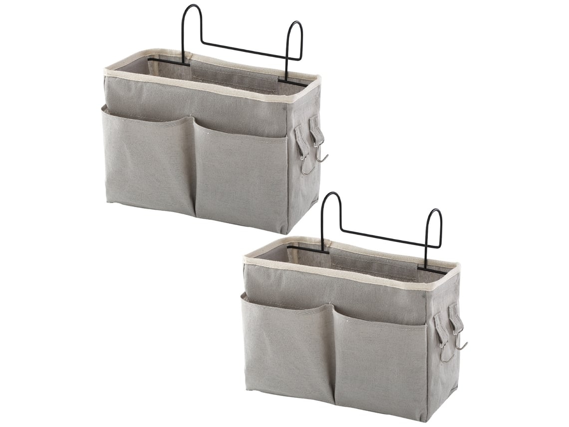 Juego de 2 bolsas colgantes ELISEFASHION para mesitas de noche (gris/blanco/rosa/azul oscuro)