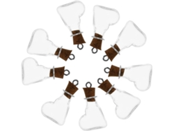 Juego de 30 botellas de vidrio con tapón de corcho en forma de corazón, aptas para Gokoco