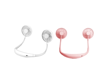 Ventilador de cuello portátil, ventilador deportivo con carga Usb, ventilador plegable luminoso giratorio de 360 grados para deportes de viaje y es...