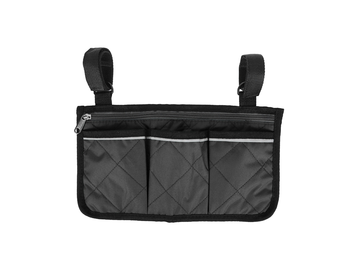 Bolsa Lateral Para Silla De Ruedas/scooter, Organizador De Brazos, Bolsa De Almacenamiento Multifuncional Negra