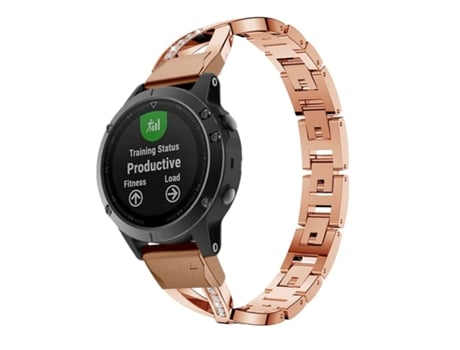 Pulsera de Acero de Lujo para Garmin Tactix 7 Pro Edition Oro Rosa VEANXIN