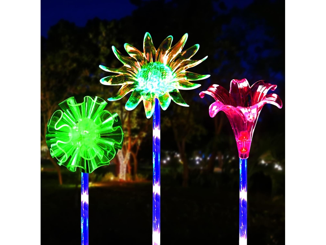Luces solares para fuegos artificiales, luces solares para jardín con paneles solares mejorados para una conversión de luz solar inigualable, fácil instalación