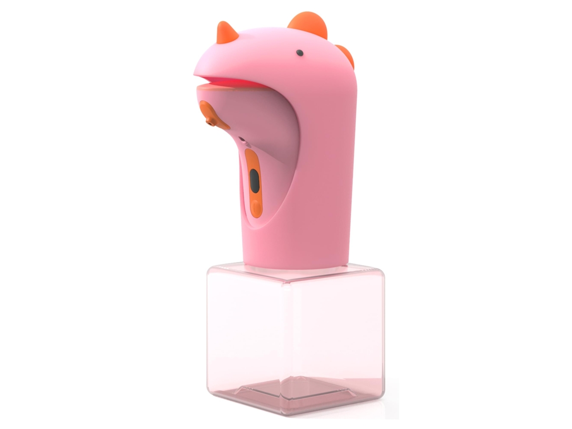 Dispensador de jabón espumoso inteligente, sin contacto, resistente al agua IPX6, diseño de dinosaurio, 250 ml, rosa, Csyy