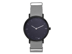 Reloj De Moda Para Parejas Con Correa De Nylon Dial Redondo Reloj De Cuarzo Gris