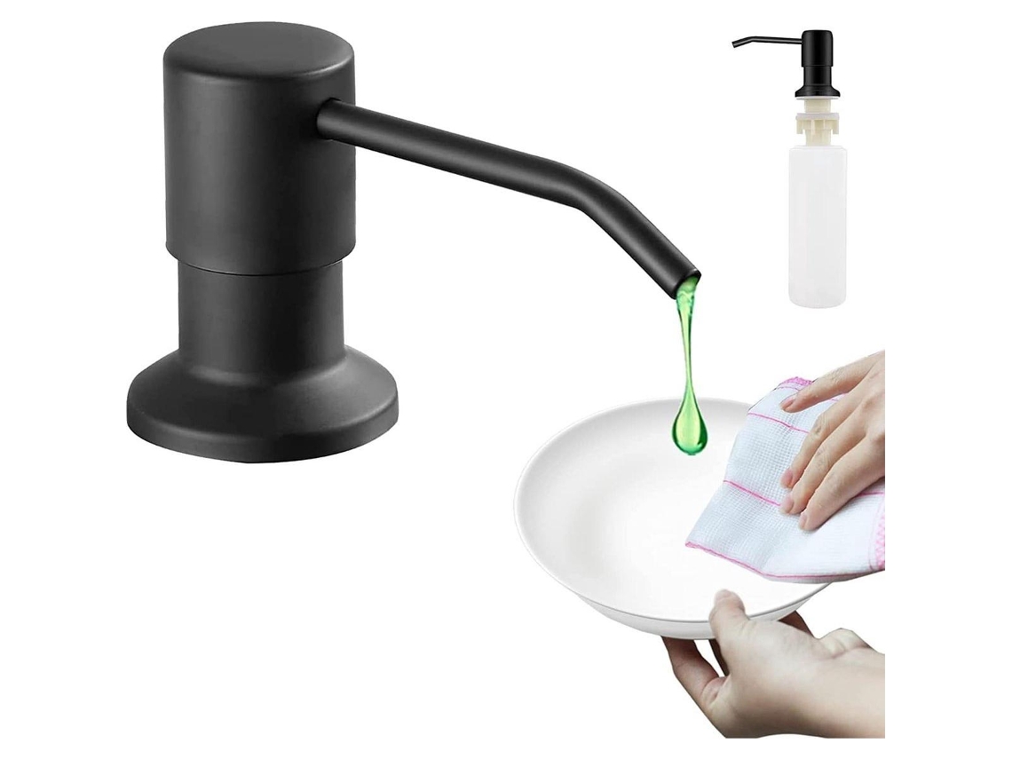 Dispensador de jabón integrado de 300 ml con boquilla curva en acero inoxidable de alta calidad. Mdug