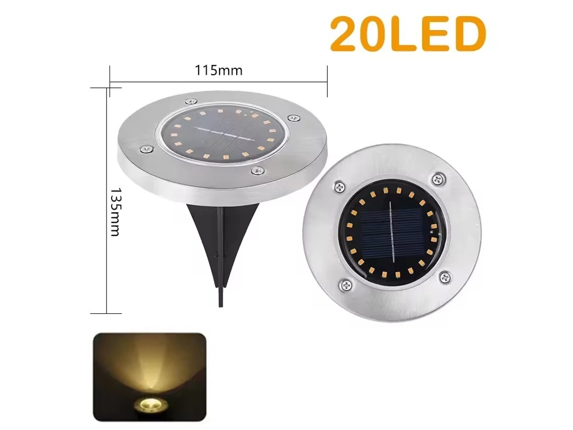 Luces solares de suelo con 8/20 LED, impermeables, para decoración de jardines, caminos, patios o porches. Aeuzwr