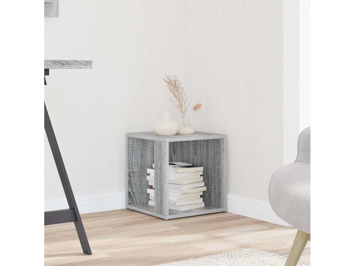 Mesa auxiliar | Mesa de centro | Mesa de comedor 33x33x34,5cm Derivados de madera Gris Sonoma