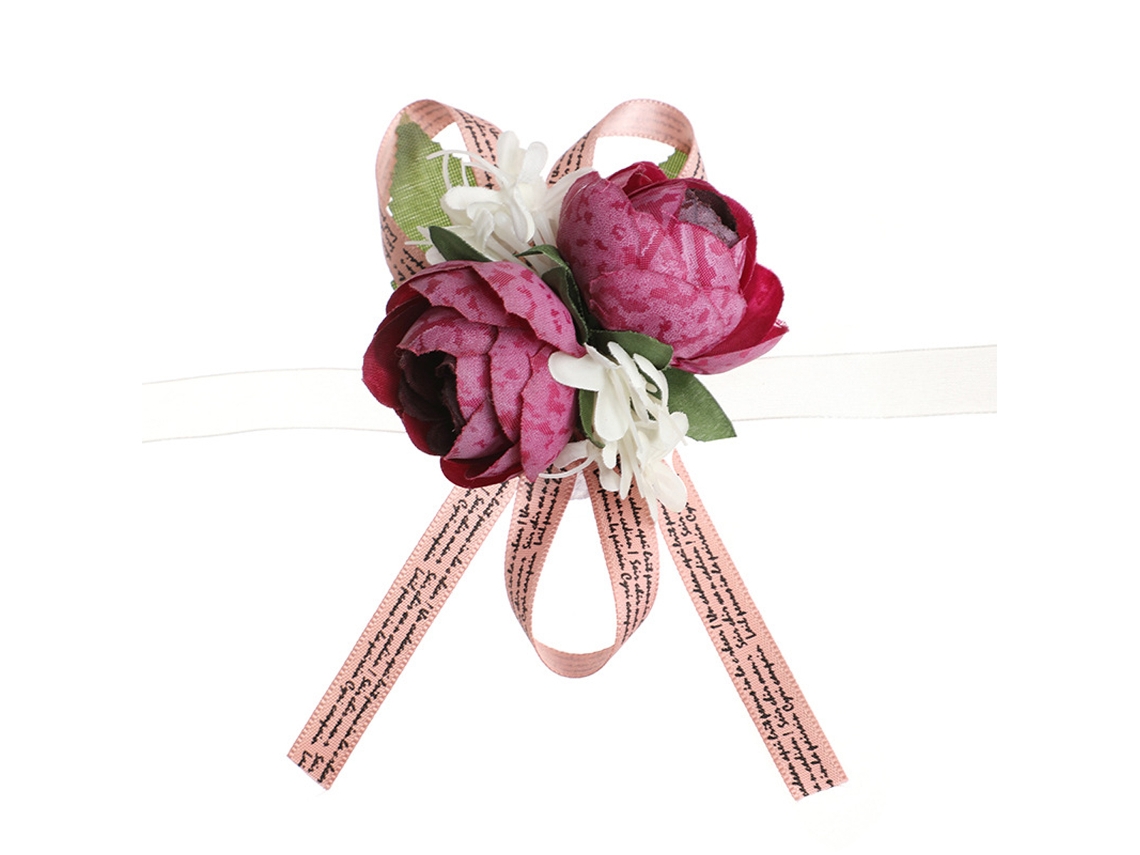 Ramillete Floral de flores para muñeca de boda, 2 uds., con rosa y hoja para mano NEVEANCE