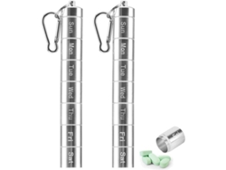 Caja De Medicamentos De Aluminio Impermeable Con Organizador Para 7 Días, Dispensador De Viaje Y Almacenamiento.