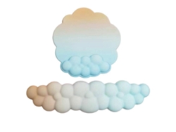 Alfombrilla de ratón con reposamuñecas en forma de nube, base antideslizante, colorida, suave, viscoelástica, para gaming, azul cielo como un sueño.