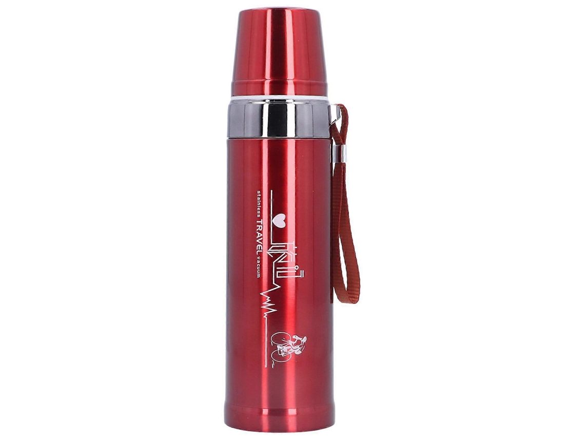 Termo de acero inoxidable blanco de 500 ml con medición inteligente de temperatura para niños slowmoose