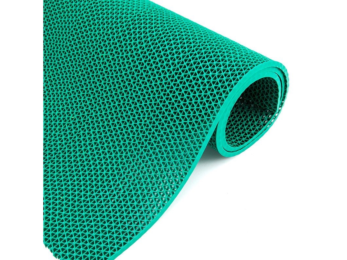 (verde) Alfombra De Baño Y Cocina De Plástico Pvc Antideslizante, Rollo Grande, Malla Hueca, Respetuosa Con El Medio Ambiente.