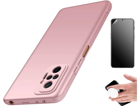Kit Carcasa Y Protector Xiaomi Redmi Note 10 Pro Ultimatte Turtleshell Y Popsocket Rosa
