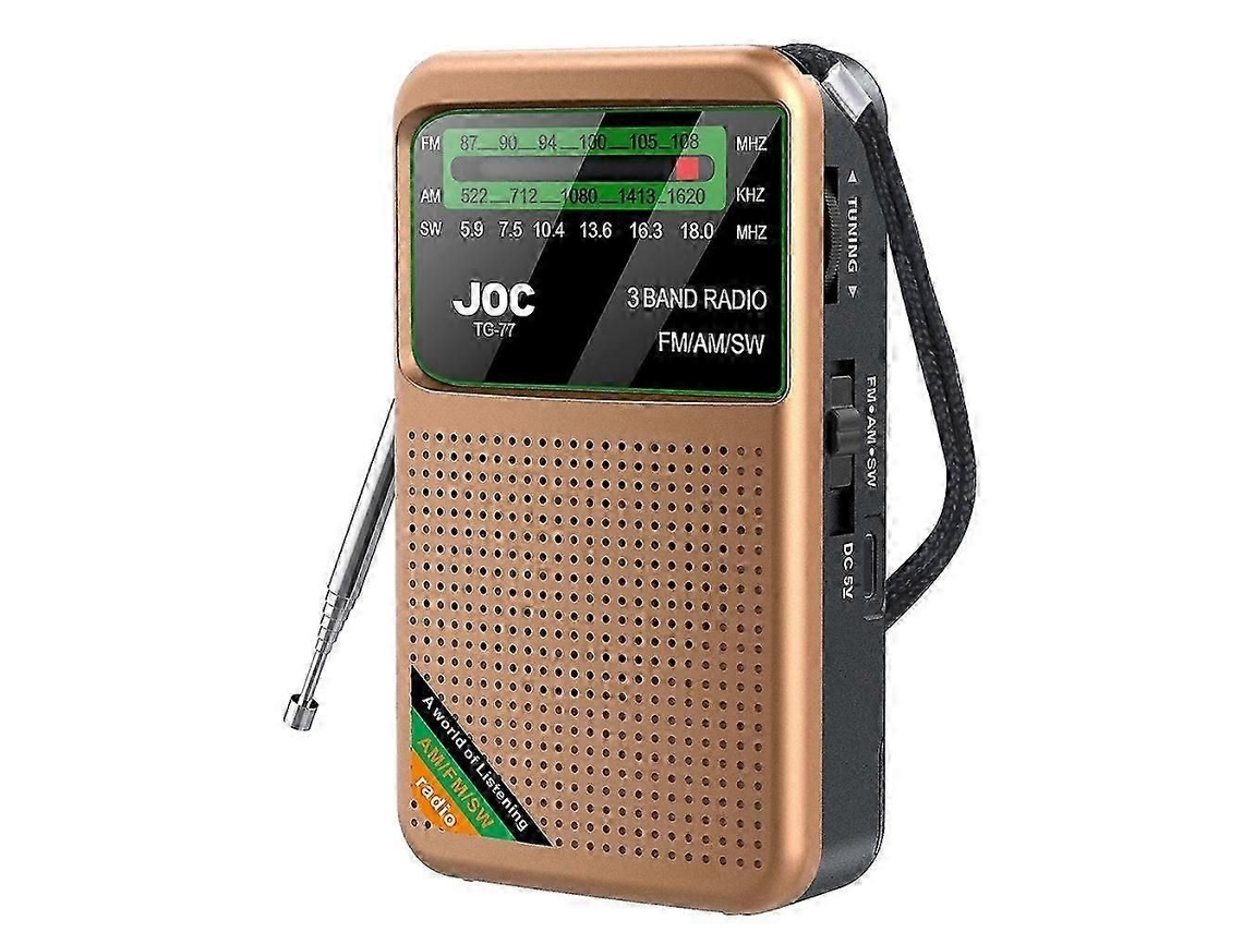 Radio portátil de bolsillo Mini radio AM/FM/SW de banda completa con batería recargable y soporte para auriculares.