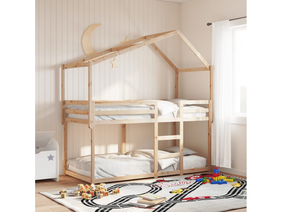 Techo De Cama Infantil Madera Maciza Pino 213x95,5x144,5 Cm