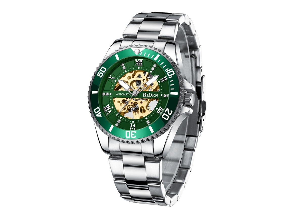 Reloj Mecánico Automático Esqueleto (verde), Reloj De Pulsera Casual Y Elegante Para Hombre.
