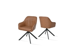 Sillas De Comedor Goeurvant 1437(pack De 2, Marrón, Cuero Pu)