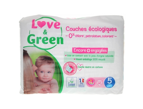 Pañal Hipoalergénicos 40 Tamaño 5 11-25 kg LOVE & GREEN