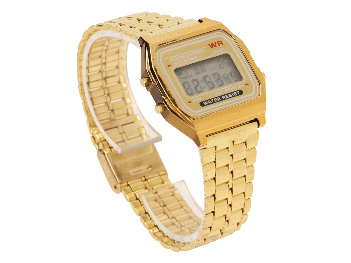 Relógio De Quartzo Com Pulseira De Couro Pu Moda Relógio Casual De Casal Com Mostrador Redondo Simples (ouro)