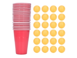 Omni-kit De Juego De Beer Pong 24 Piezas Vasos Plásticos Pp Desechables Pelotas Para Fiestas Navideñas Colegios Interior Exterior
