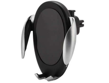 Cargador Inalámbrico Carga Rápida Teléfono Móvil Coche Diseño CHRONUS Metal Negro