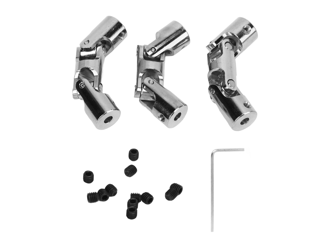 Acoplador De Eje Universal De 3 Piezas Con 3 Juntas De Acero De 4 Mm A 4 Mm Para Coches Y Barcos Rc.