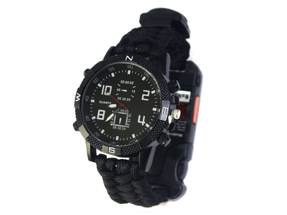 Reloj De Supervivencia Multifuncional Para Deportes Al Aire Libre Con Brújula, Linterna Y Termómetro.