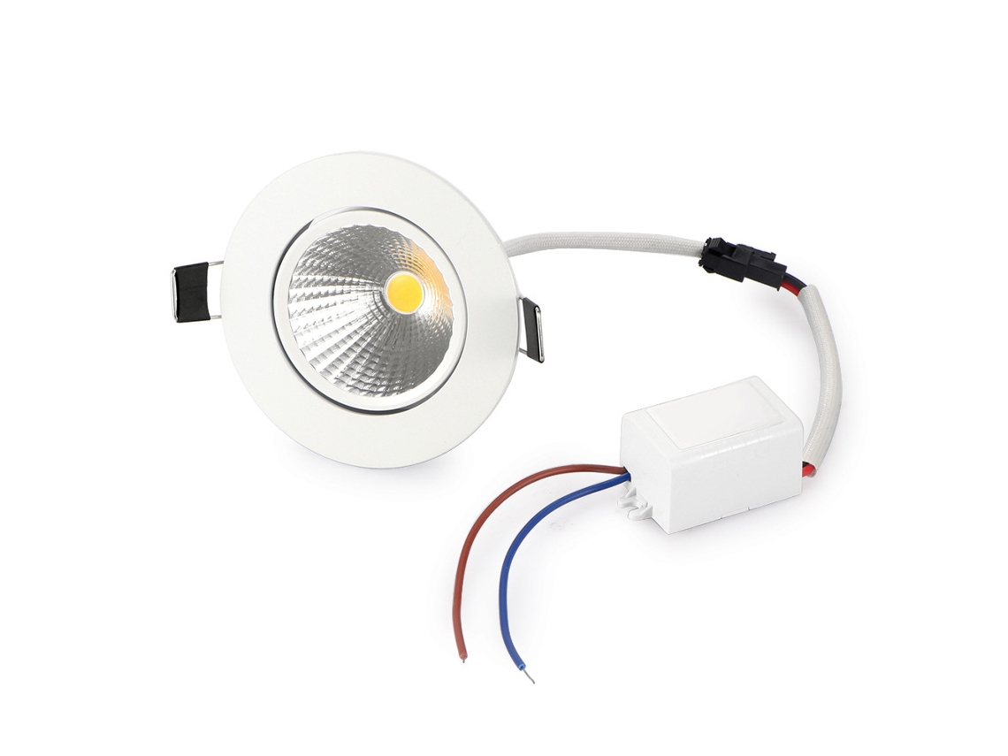 Bj-luz De Teto Embutida Led Cob Alumínio 5w 110v Branco Frio Abertura 69mm Para Decoração Interior