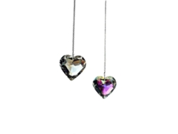 Juego de 2 adornos de cristal en forma de corazón para colgar en el balcón, la cocina o el jardín.