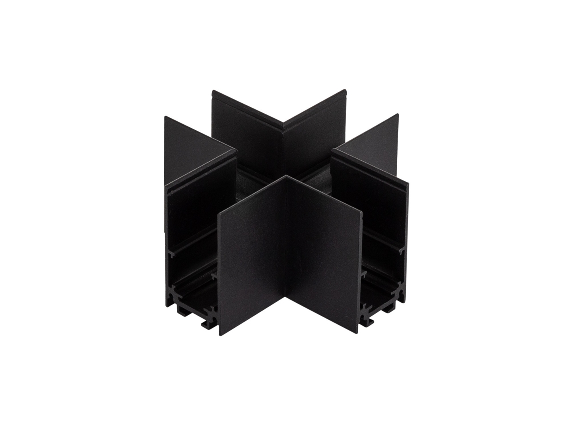 Unión X para Carril Magnético Monofásico Superficie/Suspendido 20Mm Negro LEDKIA