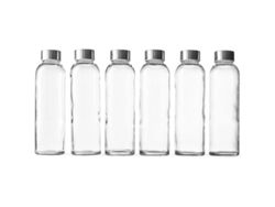 2026-39914-botellas De Vidrio Transparente Con Tapa, 18 Oz Reciclables, Sin Bpa, Ecoamigables, Boca Ancha, 6 Unidades