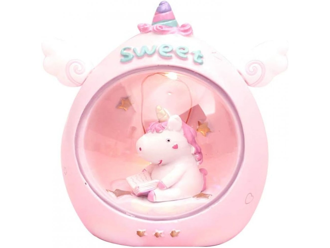 Lámpara de lectura infantil de unicornio rosa, ambiente acogedor, ideal para redes sociales, luz nocturna LED, luz nocturna decorativa.